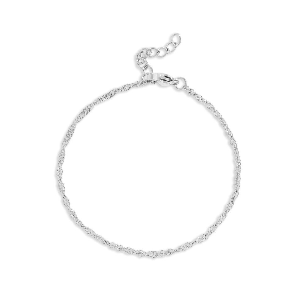 Silver Singapore Chain Bracelet