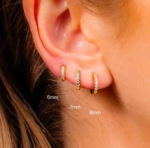 Gold Filled CZ Hoops