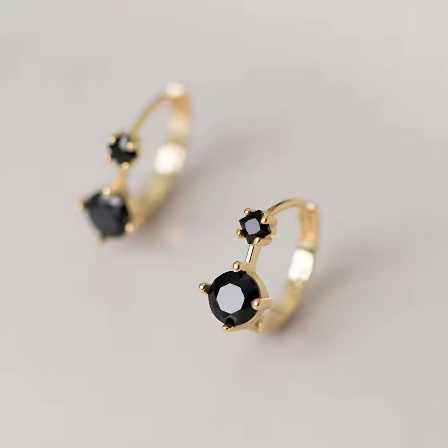 Gold Double CZ Huggies