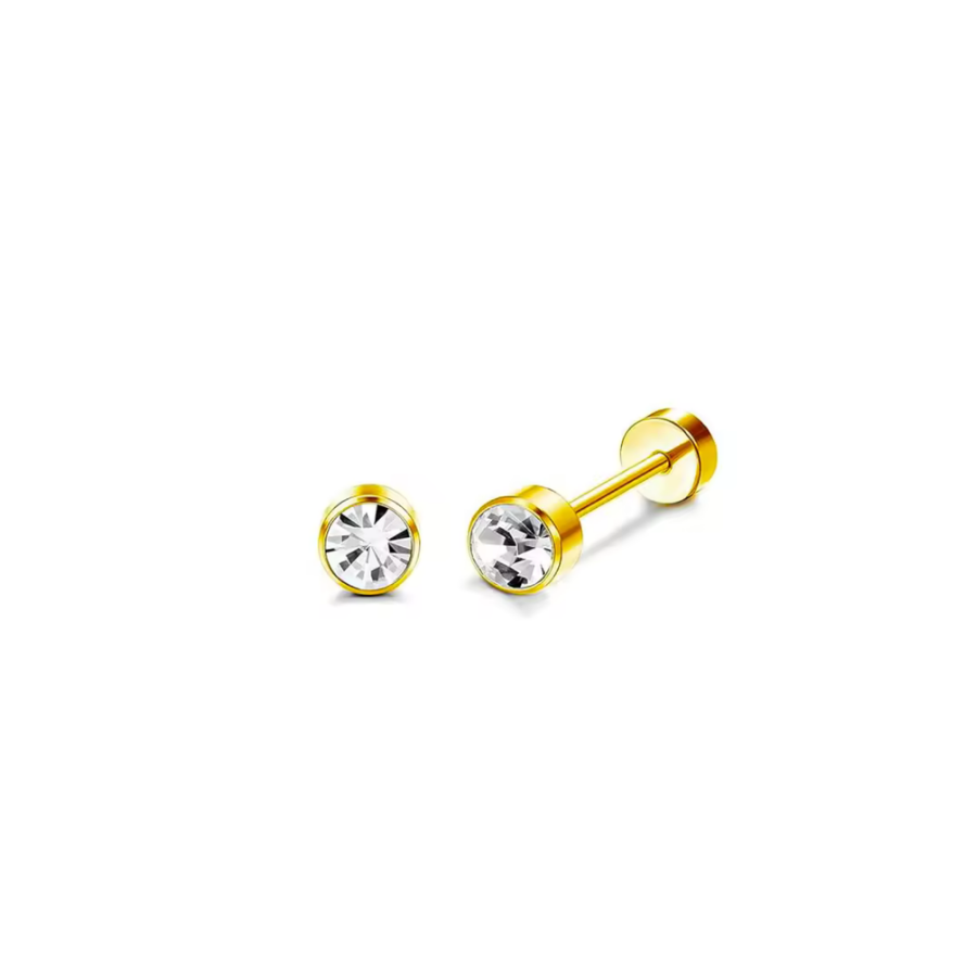 Gold CZ Helix Earring