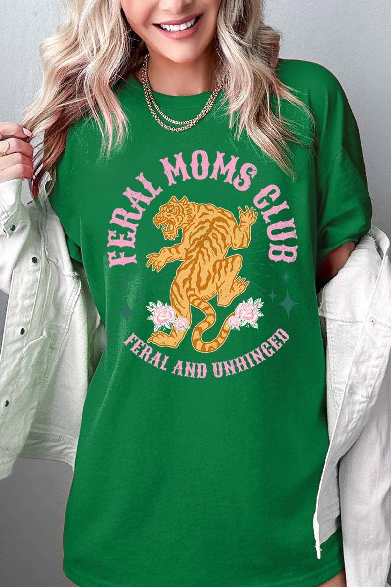 Feral Mama Club Graphic Heavy Cotton Tee: BLACK / S
