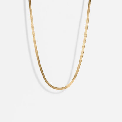 Gold Herringbone Chain Necklace