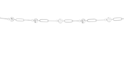 Gold Paperclip Chain and Crystal Stone Necklace