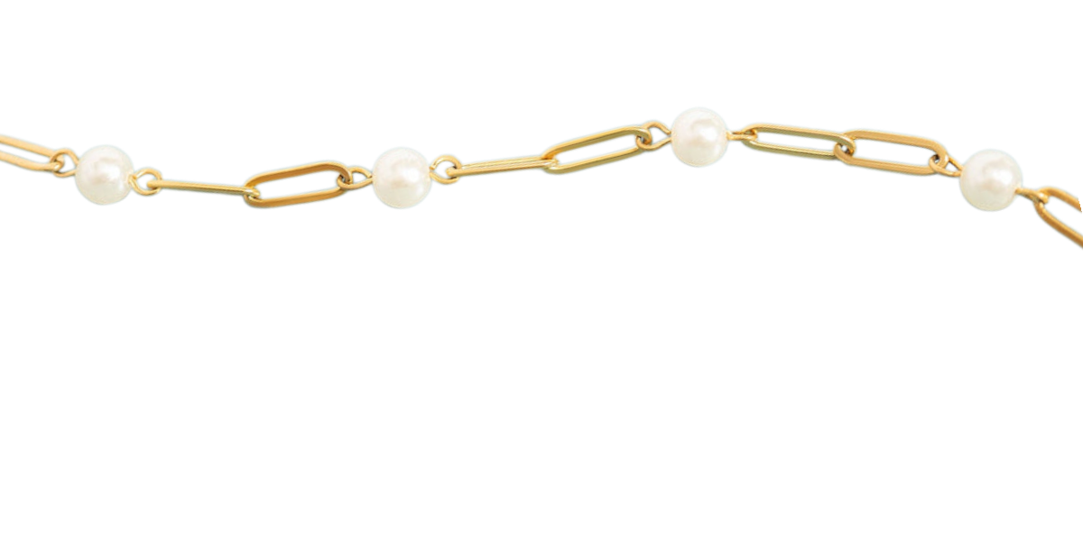 Pearl Paperclip Chain Necklace