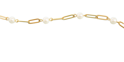 Pearl Paperclip Chain Necklace