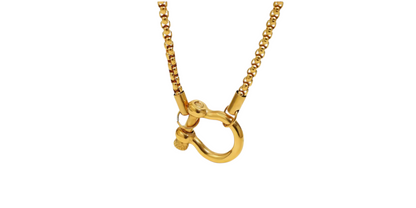 Box Chain Carabiner Charm Holder Necklace - Cluster