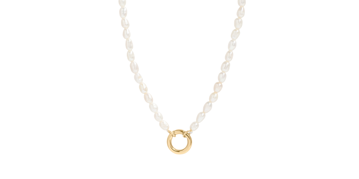Pearl Necklace Gold Charm Keeper