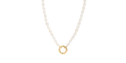 Pearl Necklace Gold Charm Keeper