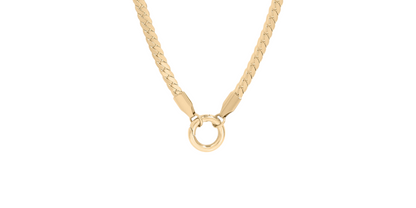 Curb Chain Charm Holder Necklace - Cluster