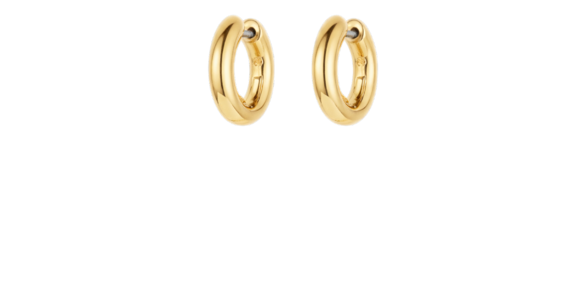 Gold Circle Huggie Hoop Earrings