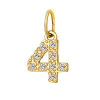 Gold CZ Number Charm Collection - 4