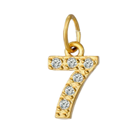 Gold CZ Number Charm Collection - 7