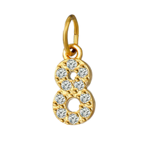 Gold CZ Number Charm Collection - 8