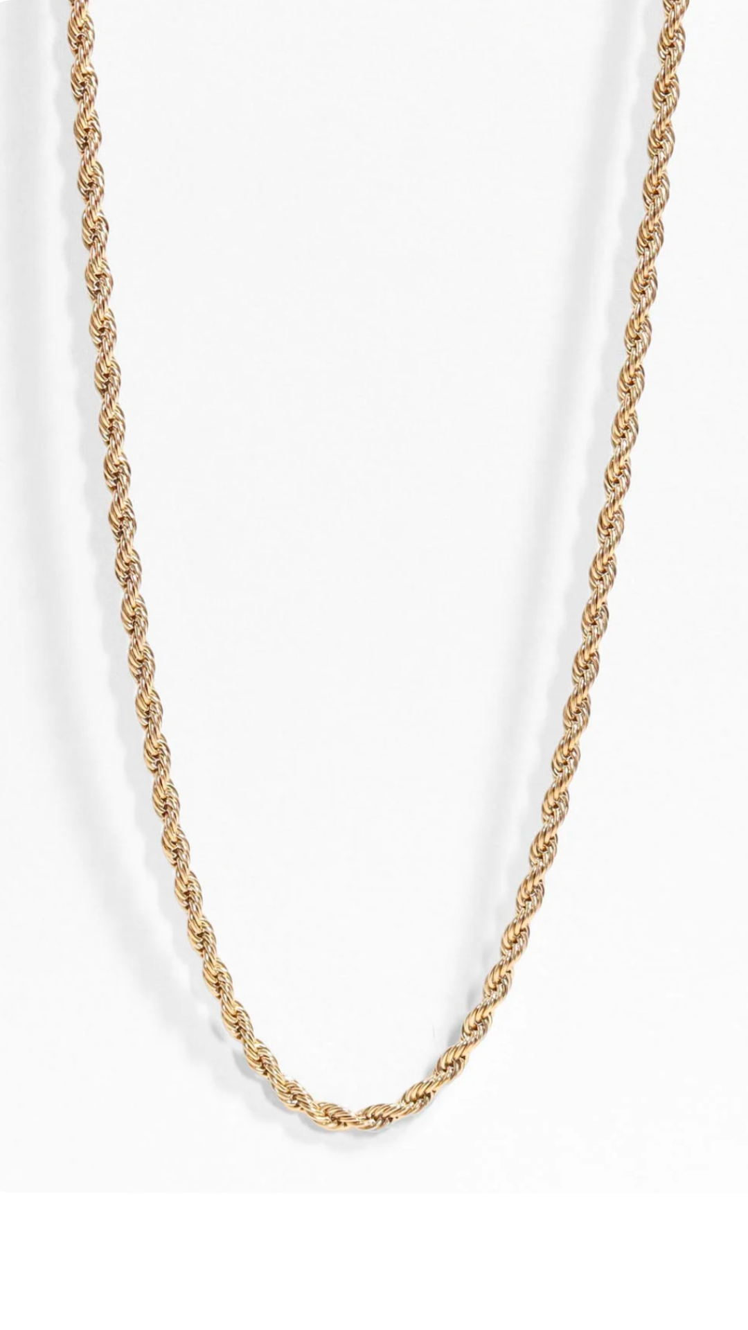 Gold Rope Twisted Chain Necklace