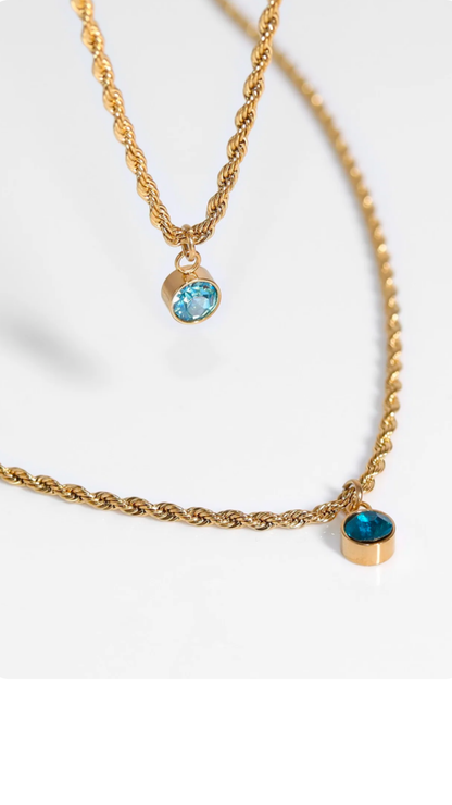 Gold Rope Twisted Chain Necklace