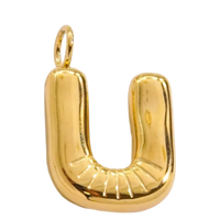 Large Gold Bubble Letter Collection - 'U' Gold Bubble Letter