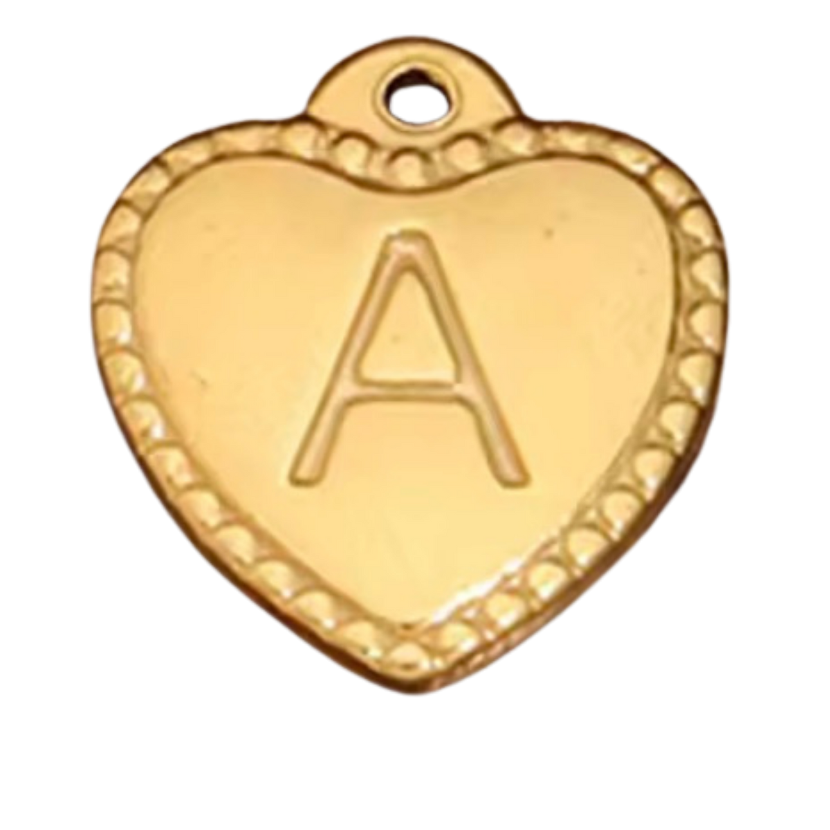 Gold Heart Pendant Initial Collection