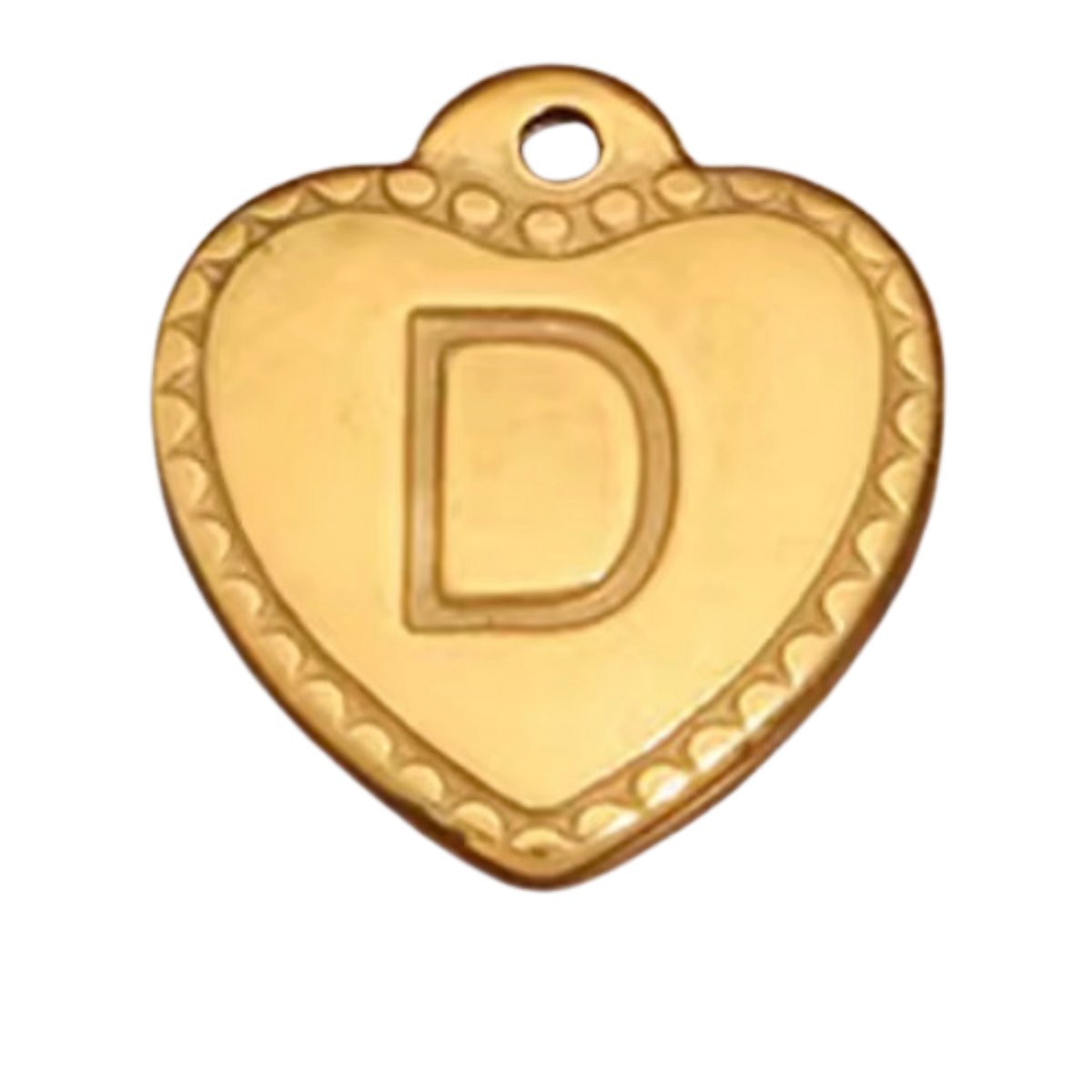 Gold Heart Pendant Initial Collection