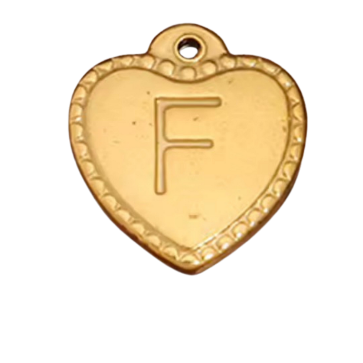Gold Heart Pendant Initial Collection