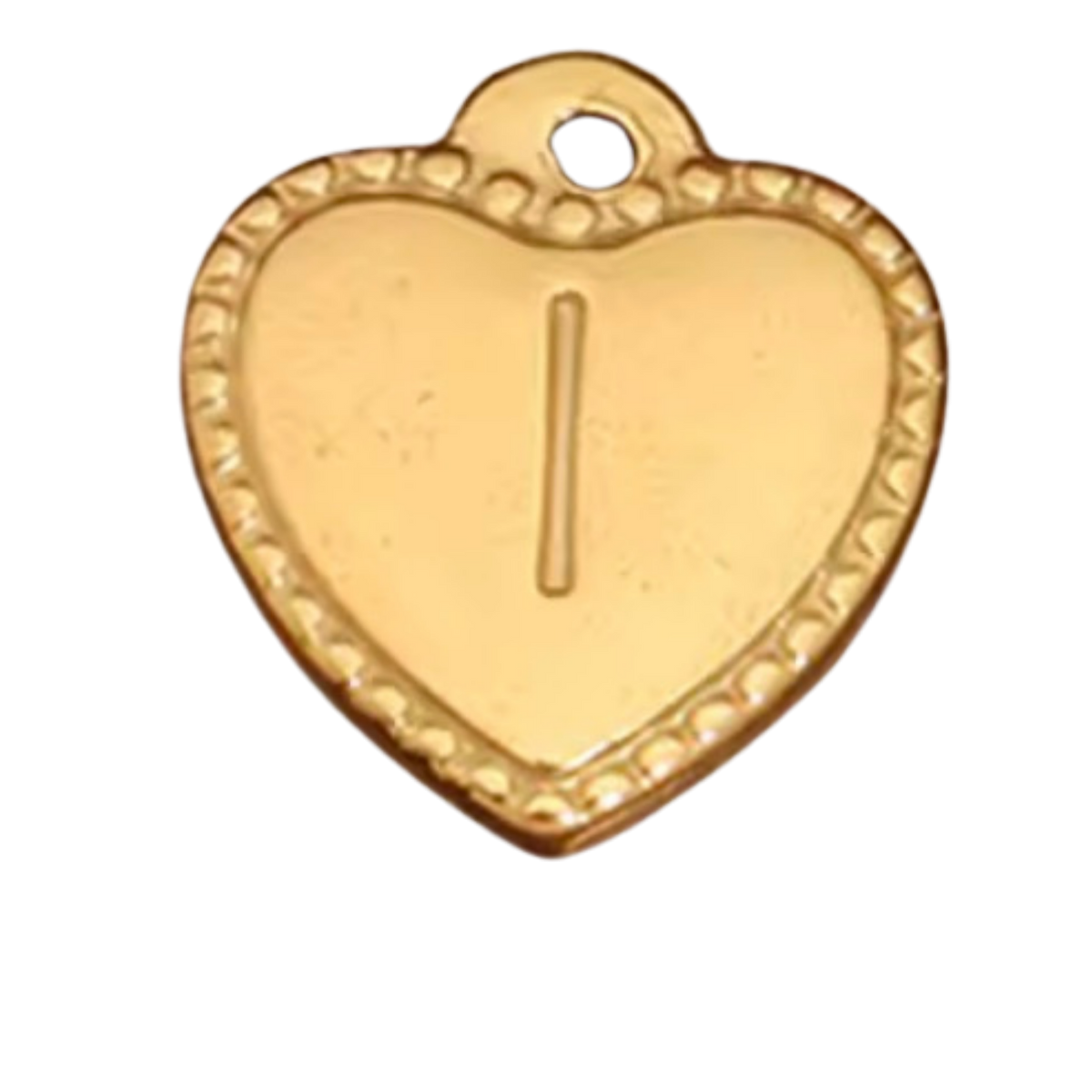 Gold Heart Pendant Initial Collection