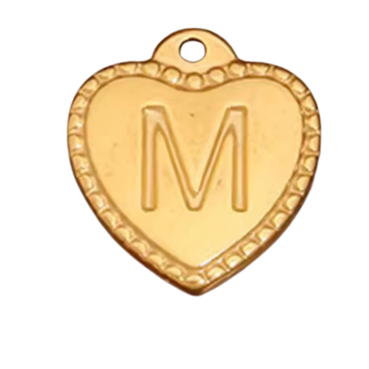 Gold Heart Pendant Initial Collection