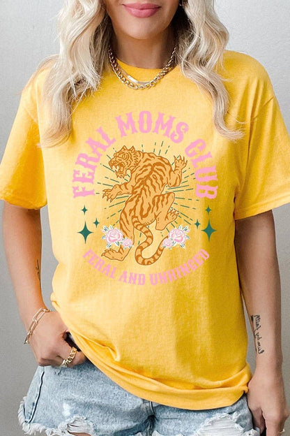 Feral Mama Club Graphic Heavy Cotton Tee: BLACK / L