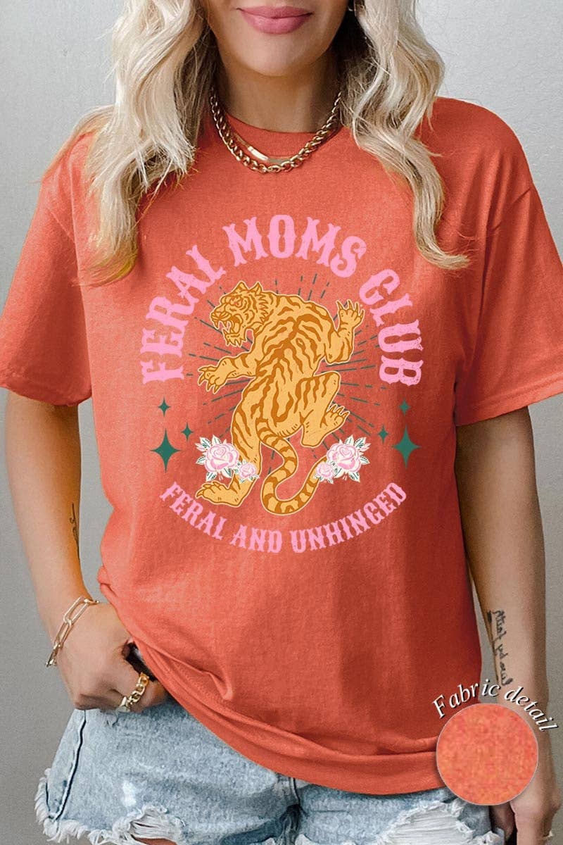 Feral Mama Club Graphic Heavy Cotton Tee: BLACK / XL