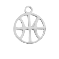Sport Collection - Small Silver Basketball Charm