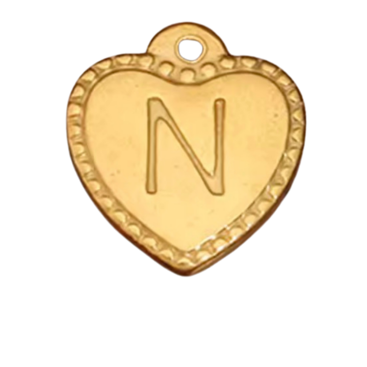 Gold Heart Pendant Initial Collection