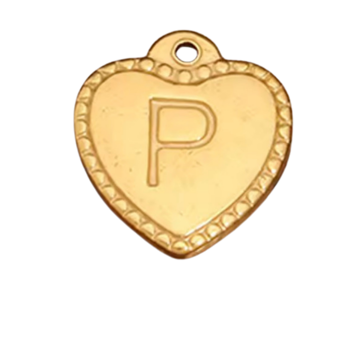 Gold Heart Pendant Initial Collection