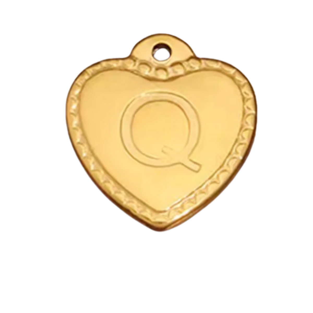 Gold Heart Pendant Initial Collection