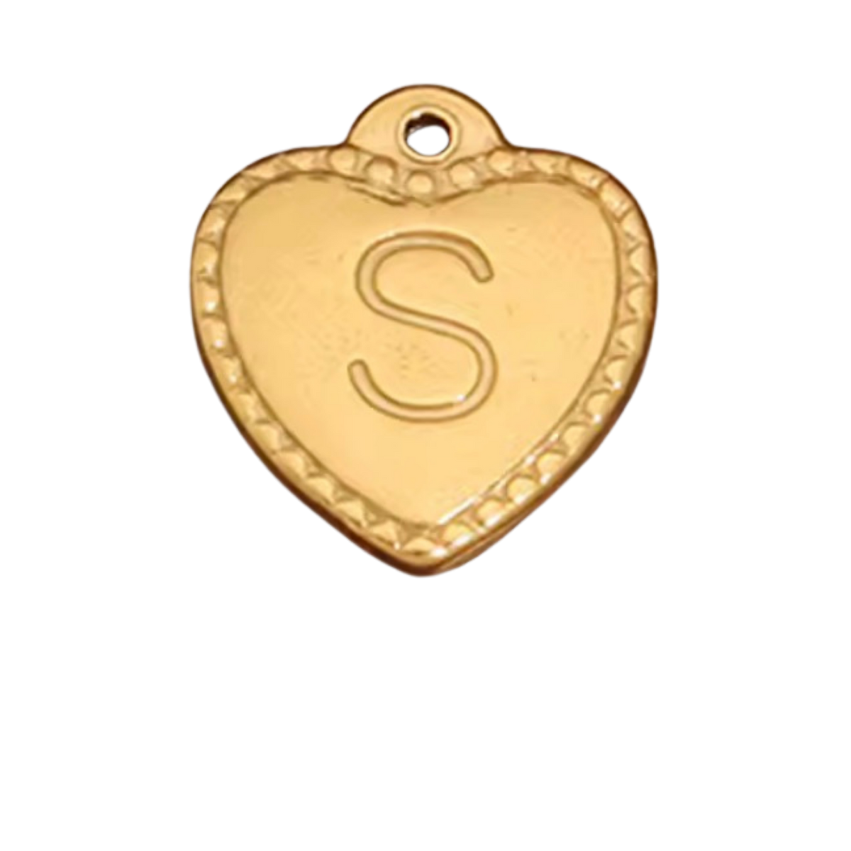 Gold Heart Pendant Initial Collection