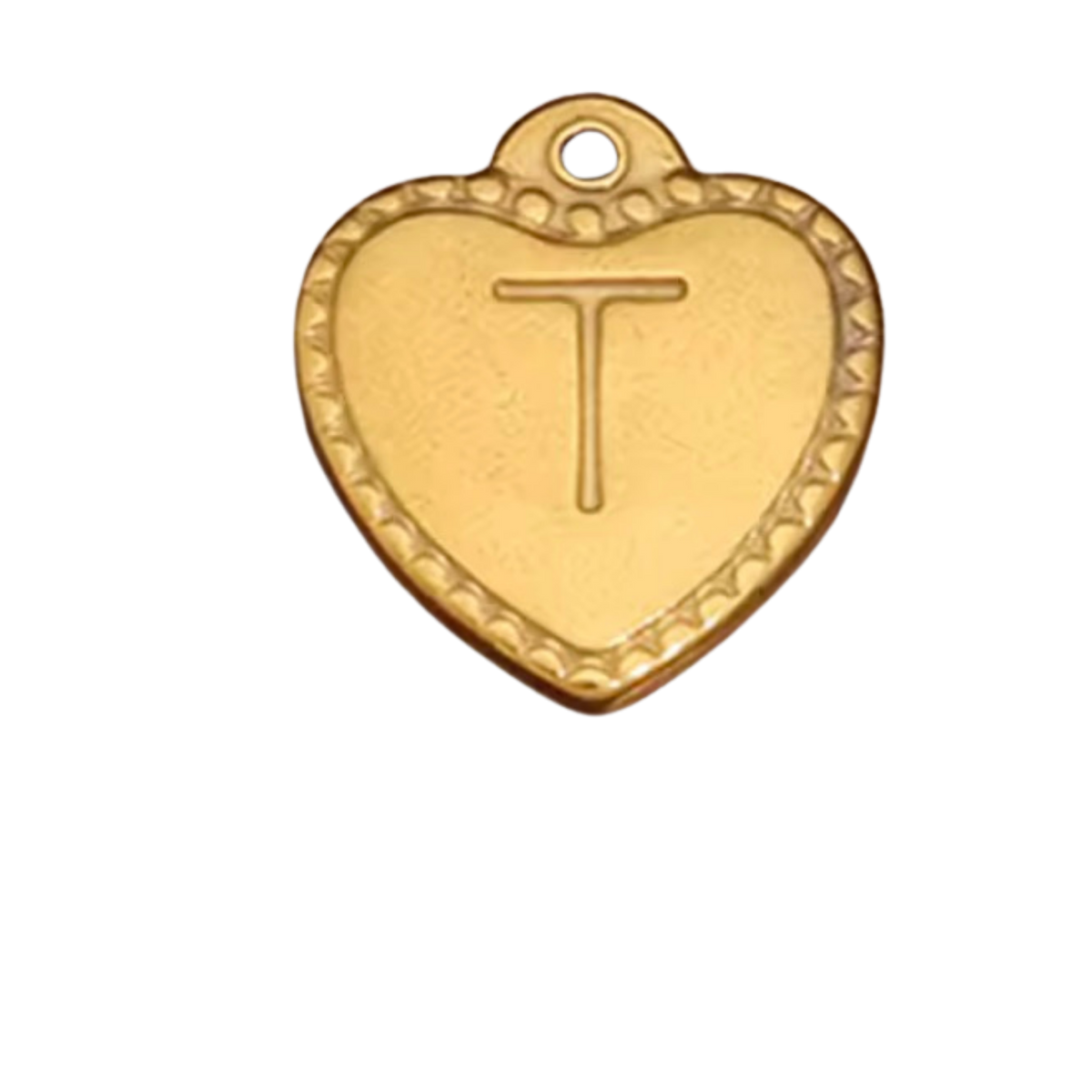 Gold Heart Pendant Initial Collection