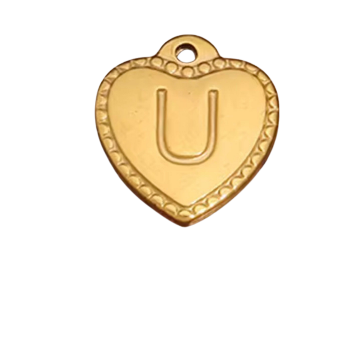 Gold Heart Pendant Initial Collection