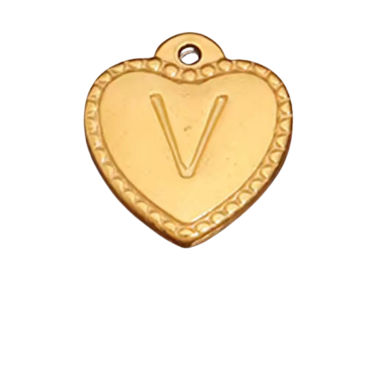 Gold Heart Pendant Initial Collection
