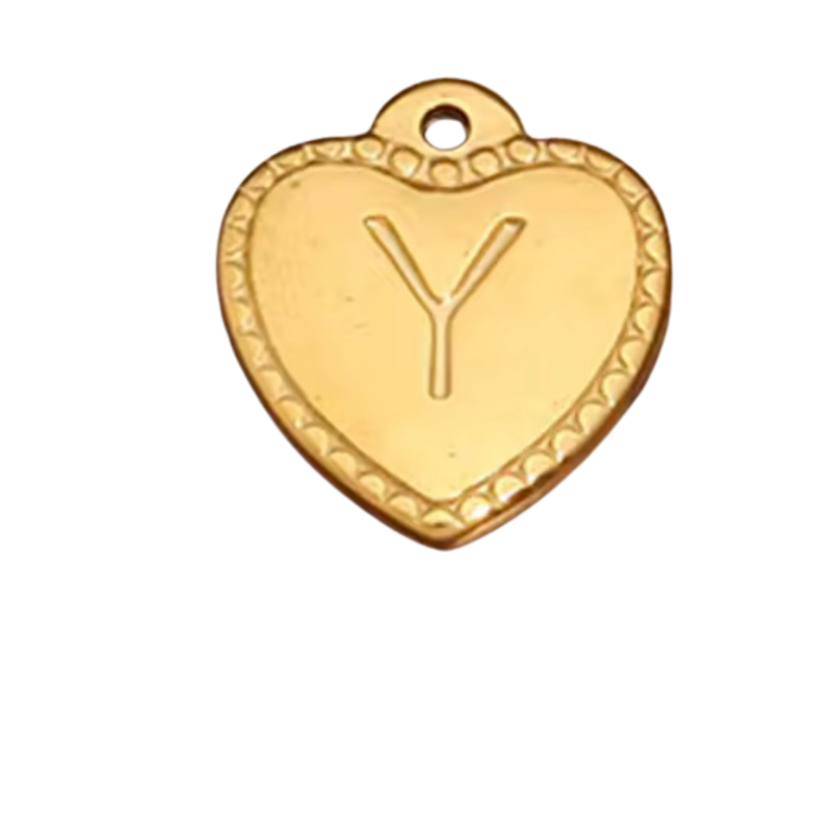 Gold Heart Pendant Initial Collection