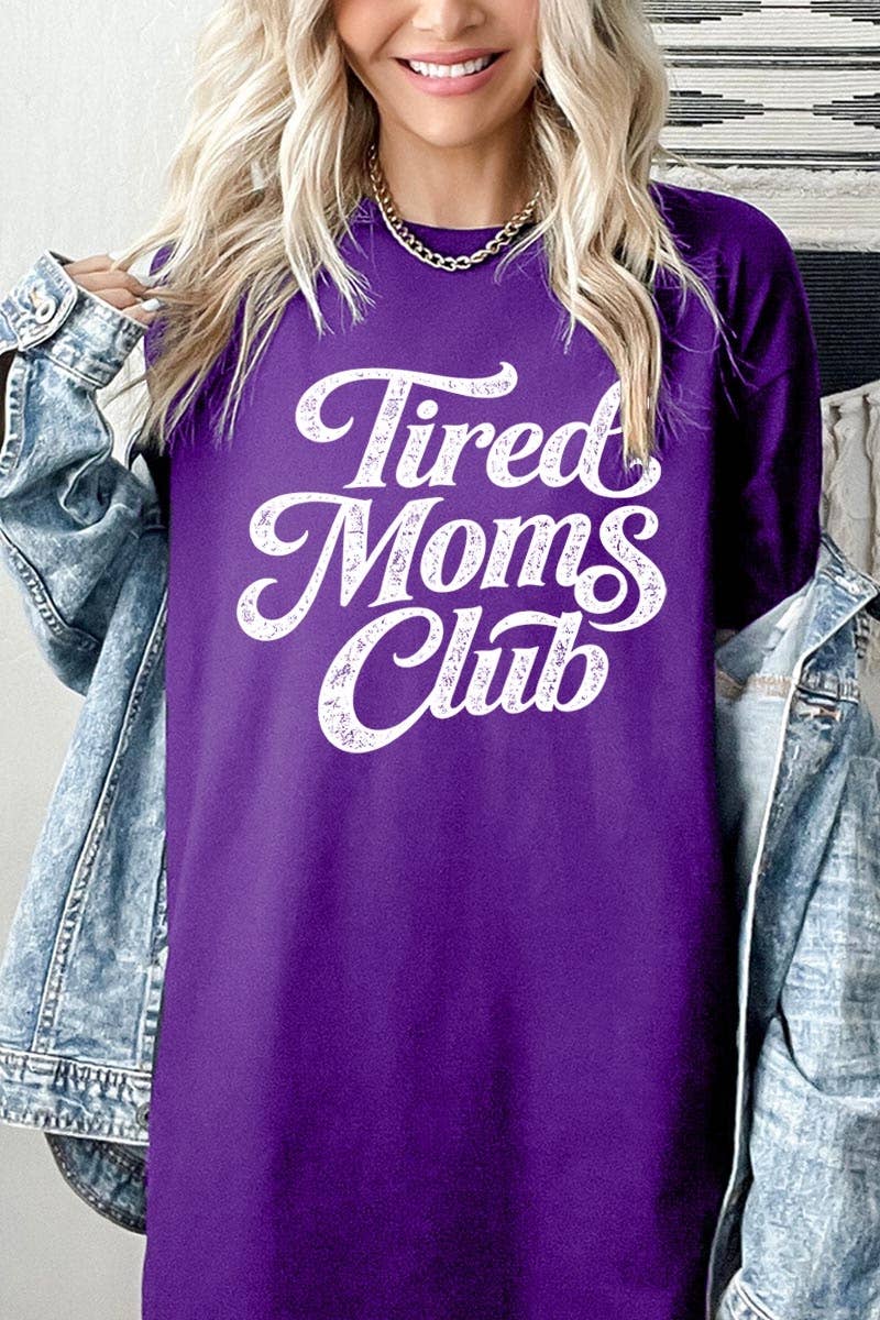 Tired Moms Club Graphic Heavy Cotton Tee: NATURAL / S