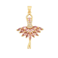 Sport Collection - Gold Pink CZ Ballerina