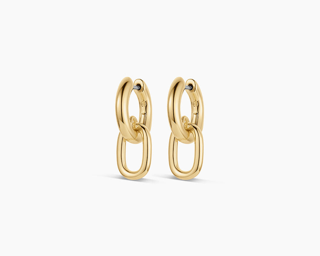 Gold Earring Charm Huggies