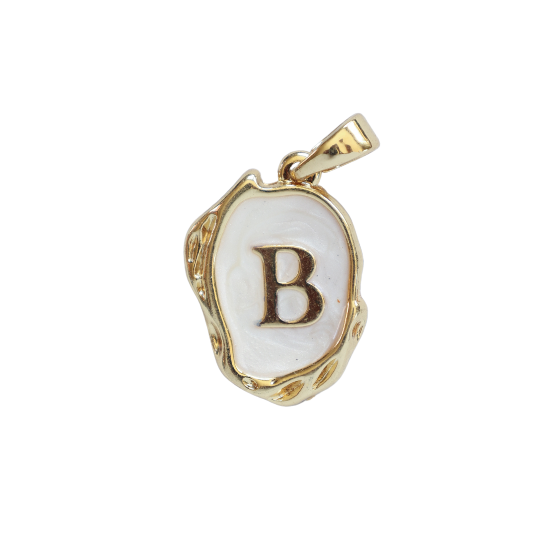 Gold and White Pendant Initial Collection