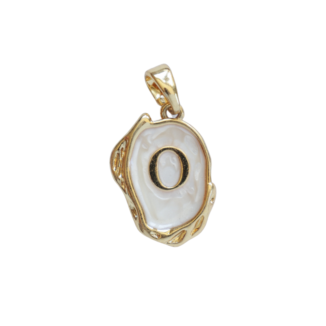 Gold and White Pendant Initial Collection