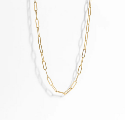 2.5mm Gold Paperclip Chain Necklace