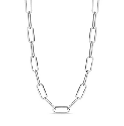 2.5mm Silver Paperclip Chain Necklace