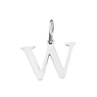 Silver Times New Roman Initial Collection - 'W' Silver Times New Roman Initial