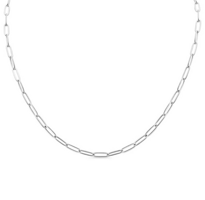 2.5mm Silver Paperclip Chain Necklace