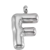 Large Silver Bubble Letter Collection - 'F' Silver Large Bubble Letter