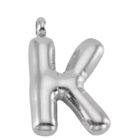 Large Silver Bubble Letter Collection - 'K' Silver Large Bubble Letter