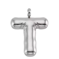 Large Silver Bubble Letter Collection - 'T' Silver Large Bubble Letter