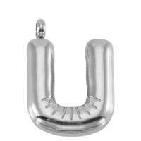 Large Silver Bubble Letter Collection - 'U' Silver Large Bubble Letter