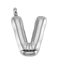 Large Silver Bubble Letter Collection - 'V' Silver Large Bubble Letter